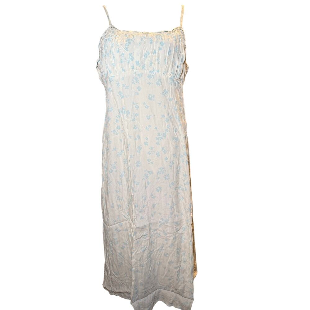 No Boundaries White Blue Floral Maxi Dress, Sundress Cottagecore, Large, NWT